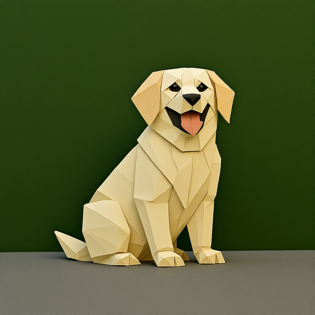 Origami stílusú házikedvenc portré