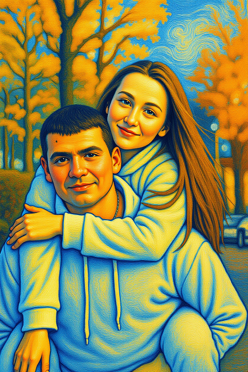 Van Gogh stílusú személyes portré