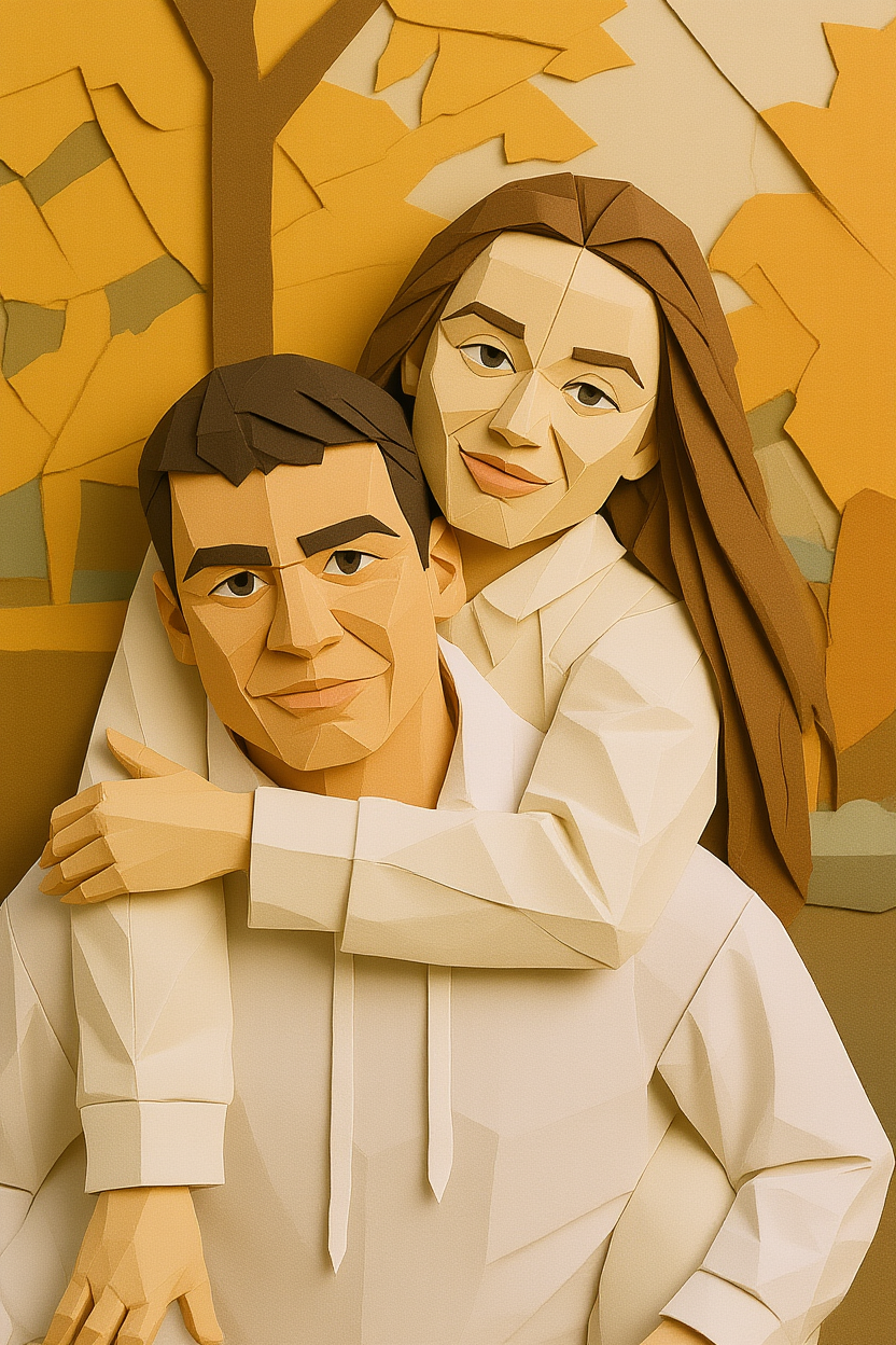 Origami stílusú személyes portré