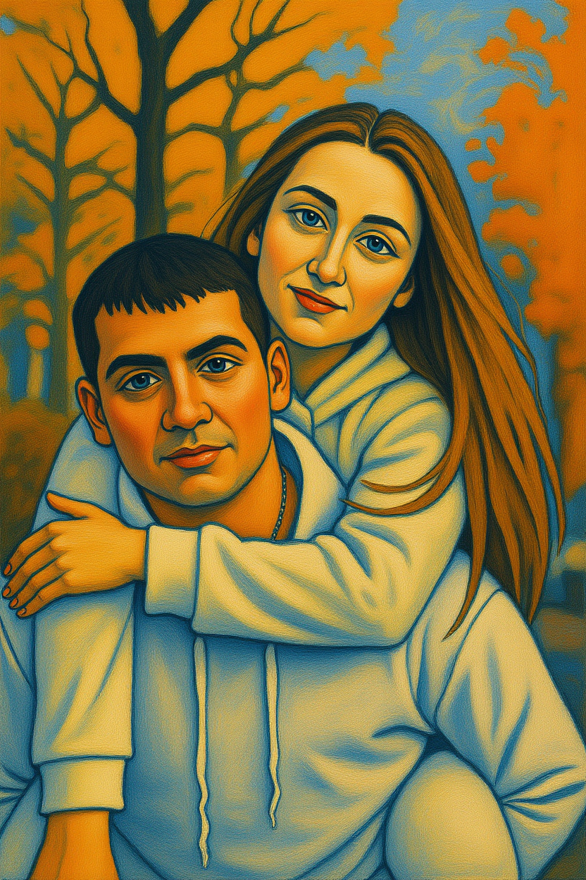 Picasso stílusú személyes portré