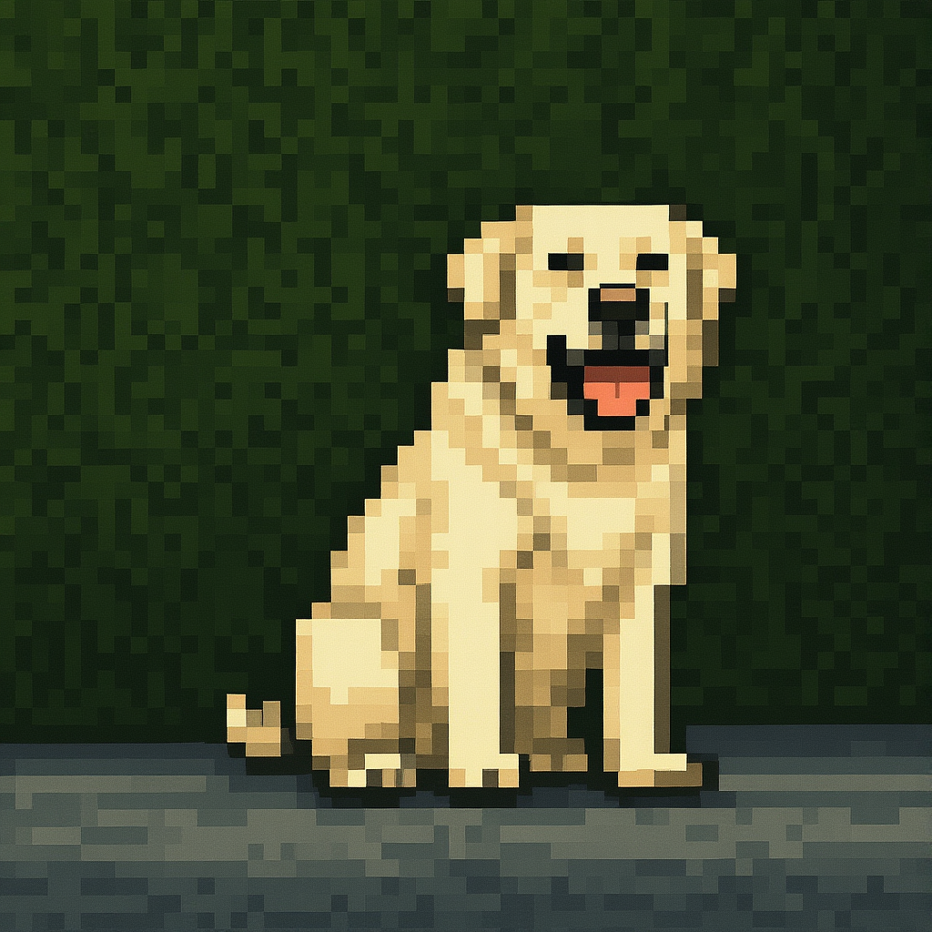 Pixel stílusú házikedvenc portré